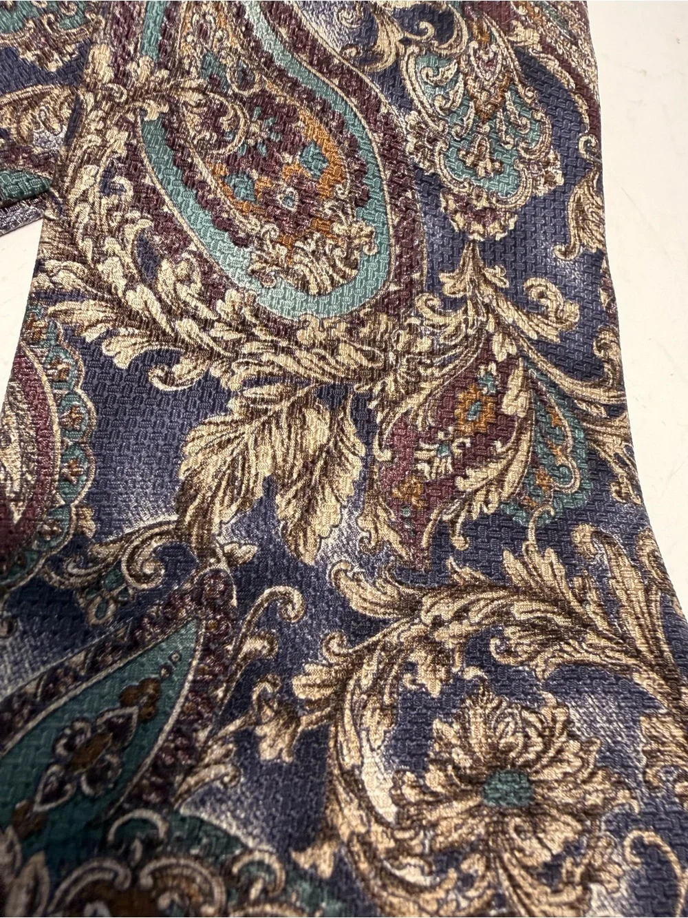 Christian Dior Monsieur Blue Gold Paisley Silk Necktie